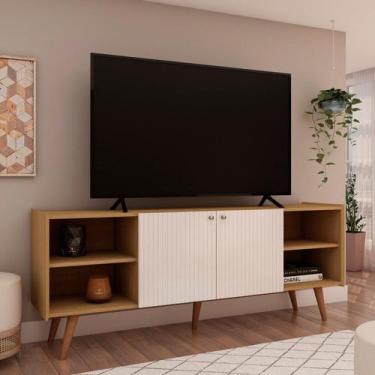 Imagem de Rack para TV até 65 Polegadas 100% MDF 160cm Pés em Madeira Maciça Mol