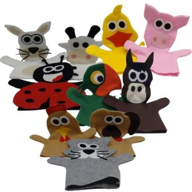 Imagem de Fantoches Animais Domésticos Vaca Porco Gato Cão Papagaio Cavalo Joani