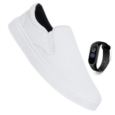 Imagem de Kit Tênis Sapatênis Casual Slip On Calce Fácil Iate Sem Cadarço Leve Conforto Unissex +...