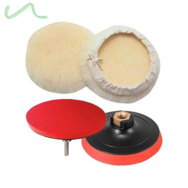 Imagem de Kit Polimento Disco 5" + Adaptador Furadeira C/ Boina Lã - Roma