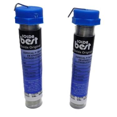 Imagem de Kit 2 Tubos de Estanho Solda Best 1mm 25g 63/37
