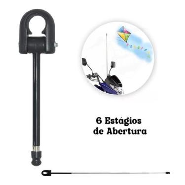 Imagem de Antena Corta Pipa Moto Retrátil Guidao Aço Inox Prata M5b - JOJAFER