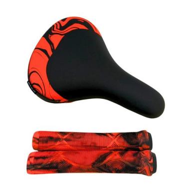 Imagem de Selim BMX GTS-K Tipo DDK C/ Carrinho + Par de Punhos Laranja - - OGM B