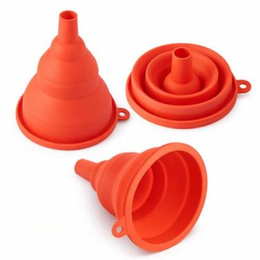 Imagem de Kit 2 Funil Retrátil Silicone Resistência a Temperaturas - Arts