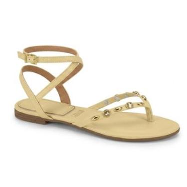 Imagem de Sandália Rasteirinha Pedraria Casual Feminino Vizzano 6528.108 Amarela-Feminino