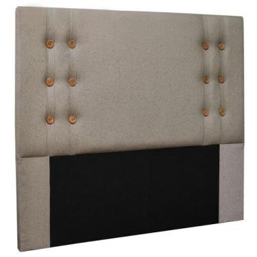 Imagem de Cabeceira Estofada Cama Box Casal Queen Size Monreale 160cm Linho Rúst