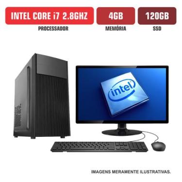 Imagem de Computador Flex Computer Intel Core i7 4GB SSD 120Gb Com Kit e DVDRW M