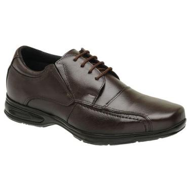 Imagem de Sapato Social Casual Masculino Com Cadarço  Ortopédico Em couro Premiu