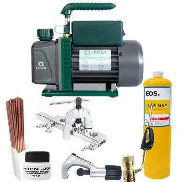Imagem de Kit Básico Refrigeração Bomba De Vácuo, Maçarico E Mapp - Refrigeração