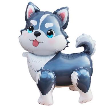 Imagem de Balão DOINIDAMI Cachorro Husky 68x48 cm Folha para Festa