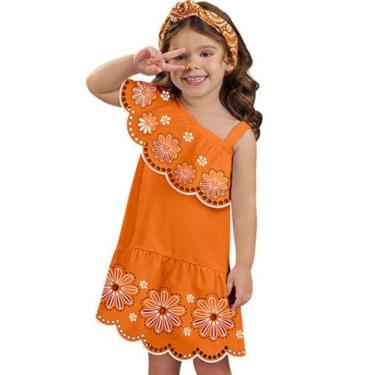 Imagem de Vestido Infantil Ombro Laranja Nanai, 8, Laranja