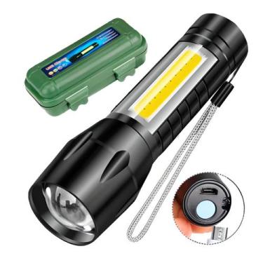 Imagem de Lanterna Pequena De Bolso Preta USB -Dp Led Light - Eco Lux