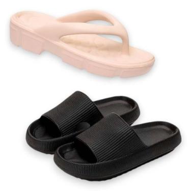 Imagem de Kit 2 Chinelos Nuvem Slide e Tamanco Ortopédico Terapêutico - Flex Spo