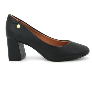 Imagem de Sapato Vizzano 1446.100 Scarpin Salto Grosso Social Feminino, 38, Pret