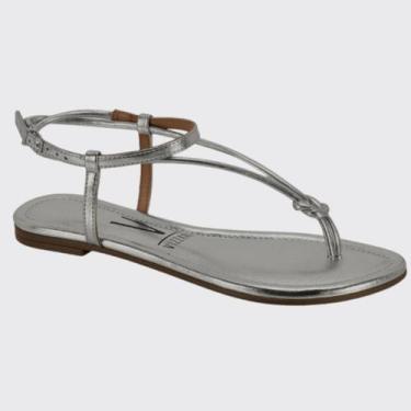 Imagem de Sandalia Rasteira Slide Feminina Tiras Vizzano 6235.1816.30662, Prata,