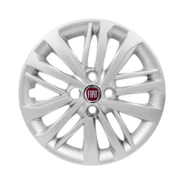 Imagem de Calota Aro 15 Prata Fiat Cronos 2023 2024 Emblema Resinado - GFM, Verm