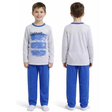 Imagem de Pijama de inverno infantil menino de malha blusa e calça - Uze Fashion