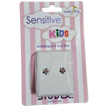 Imagem de Brinco Studex Senstive Kids Daisy Arco íris SK6213Y, Dourado