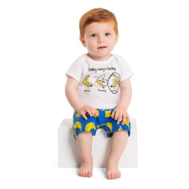 Imagem de Pijama Macaquinho Bananinha Unissex para Bebê em Meia Malha Quimby