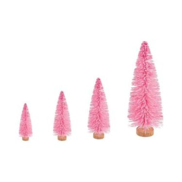 Imagem de Mini Árvores De Natal De Madeira Multicoloridas 8 Peças Decorações De 