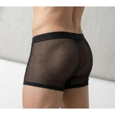 Imagem de Cueca Boxer Masculina John Skull em Tule Transparente  Confortável, Re