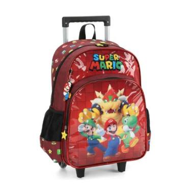 Imagem de Mochila De Rodinhas Escolar Infantil Super Mario Com Chaveiro Luxcel ,