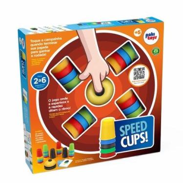 Imagem de Jogo Speed Cups Pakitoys Original: Desafio de Agilidade e Raciocínio R