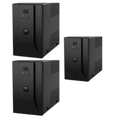 Imagem de 3 Nobreak Home Weg 600va 300w Bivolt Preto 6 tomadas