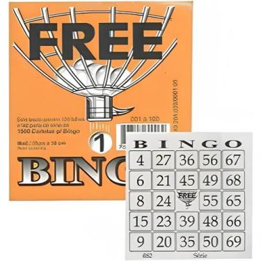Imagem de Cartelas de Bingo Tipo Jornal Free 100 Folhas Kit 15 Unidades