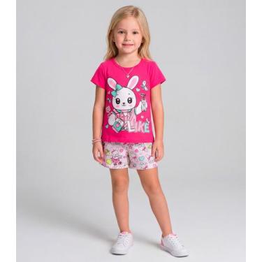 Imagem de Pijama Infantil Menina Brilha no Escuro Kappes Rosa, 2, Rosa