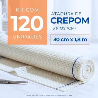 Imagem de Atadura Crepom Faixa Bandagem Elástica 30cm Kit 120 Unidades - Casa da