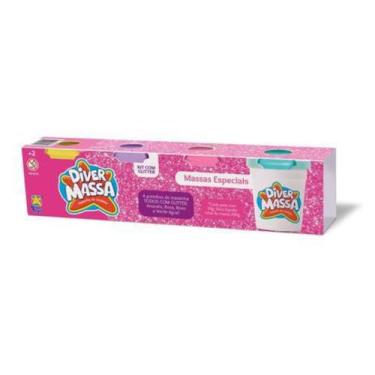Imagem de Kit massinha de modelar especiais com glitter - 4 unidades - Divertoys