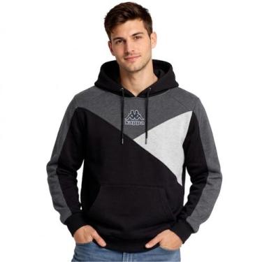 Imagem de Jaqueta Moletom Kappa Sport Logo Berry Masculina, Preto, Mescla, P