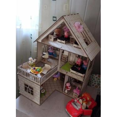 Imagem de Casinha Bonecas Mdf + Móveis Brinquedo Meninas - Quartz
