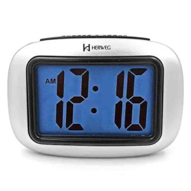 Imagem de Relógio despertador HERWEG digital prata 2976 070