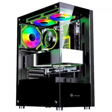 Imagem de Gabinete Gamer Hayom GB1792, Mid Tower, Lateral de Vidro, ATX, Com 3 F