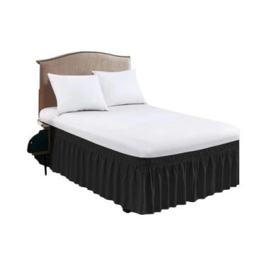 Imagem de Saia De Cama Com Babado Envolvente Para Camas King, Queen E Twin, Fáci