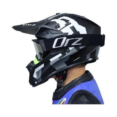 Imagem de Capacete Unissex Para Motocicleta Off-Road ORZ-F16 Para Ciclismo De Mo