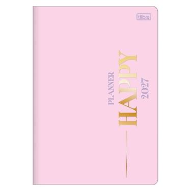 Imagem de Agenda Planner Tilibra Happy 2027 Miolo Grampeado 20 Folhas 178MM X 254MM Rosa
