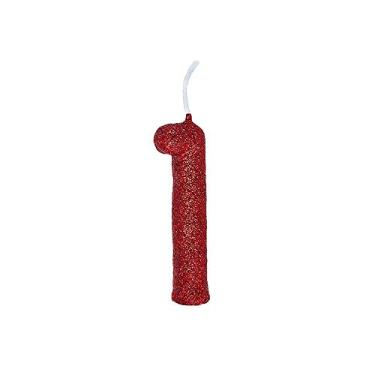 Imagem de Vela Aniversario N1 Cintilante Vermelho - Pacote Com 01 Un Regina Vermelho