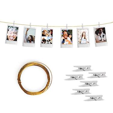 Imagem de Varal de Fotos Decorativo Dourado 5m c/ 30 Prendedores