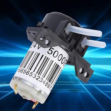 Imagem de AUNMAS Bomba dosadora de líquido peristáltica faça você mesmo, cabeça micro removível de ângulo reto autoescorvante com tubo de silicone para aquário de laboratório (DC 24V)