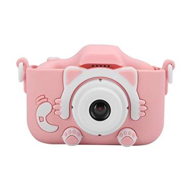 Imagem de EBTOOLS Mini Câmera Infantil Cartoon Kitty, Mini Câmeras Duplas de 12 MP Câmera Digital USB Brinquedo com Tela IPS de 2,0 polegadas, para tirar fotos e gravar vídeos, jogos, presentes para crianças (Rosa)