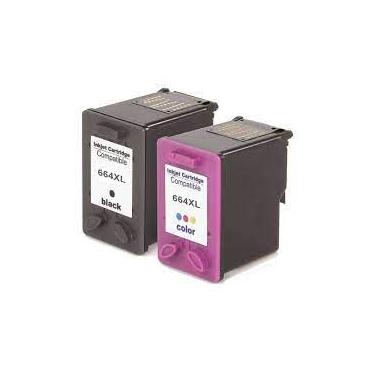 Imagem de Cartucho Compatível 664xl Preto + Color | DeskJet Ink Advantage 2135 2136 2138 2675 3635 | Microjet