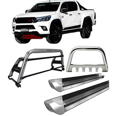 Imagem de Kit quebra mato+Estribo Pers +Santo Ant H2 Hilux 16/20 CROMO