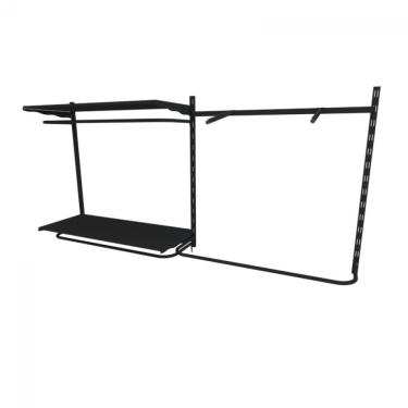 Imagem de Kit Closet Com 15 Peças Regulável 200X100 Cm Preto Clst1P96