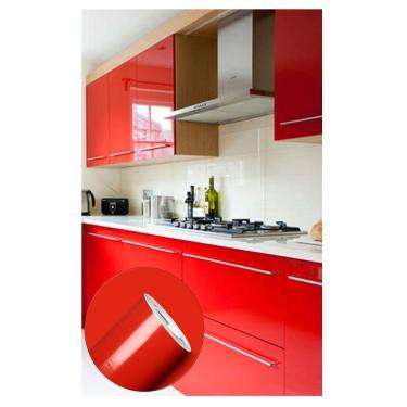 Imagem de Adesivo Vermelho para envelopar Armario Cozinha 50cm X 2m