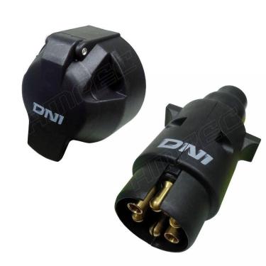 Imagem de Kit Femea Macho Tomada Elétrica Reboque Carretinha 6P Dni