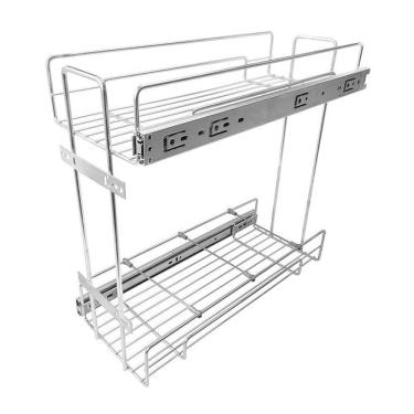 Imagem de Porta Latas Óleos 200 Duplo Cromado Com Corrediças 8667