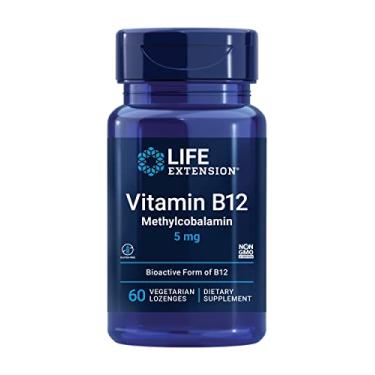 Imagem de Life Extension Vitamina B12 Metilcobalamina 5 Mg – Suplemento Dissolvível De Vitamina B Para Nervos, Cérebro E Energia – Sem Glúten, Não-OGM, Vegetariano – 60 Pastilhas